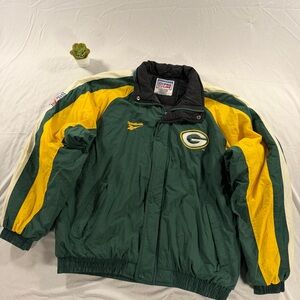 Vintage Reebok Proline Green Bay Packers Puffer Coat Size L